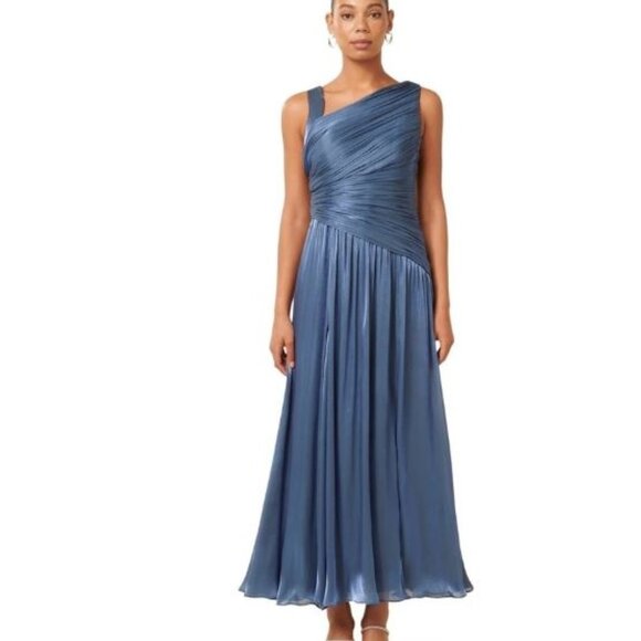 Forever New Metallic Asymmetrical Maxi Dress BNWT - Picture 3 of 8